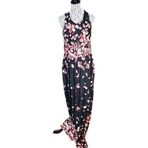 EGS Floral‎ Print Maxi Dress Sleeveless Casual Summer Dress M Beach Coastal sexy